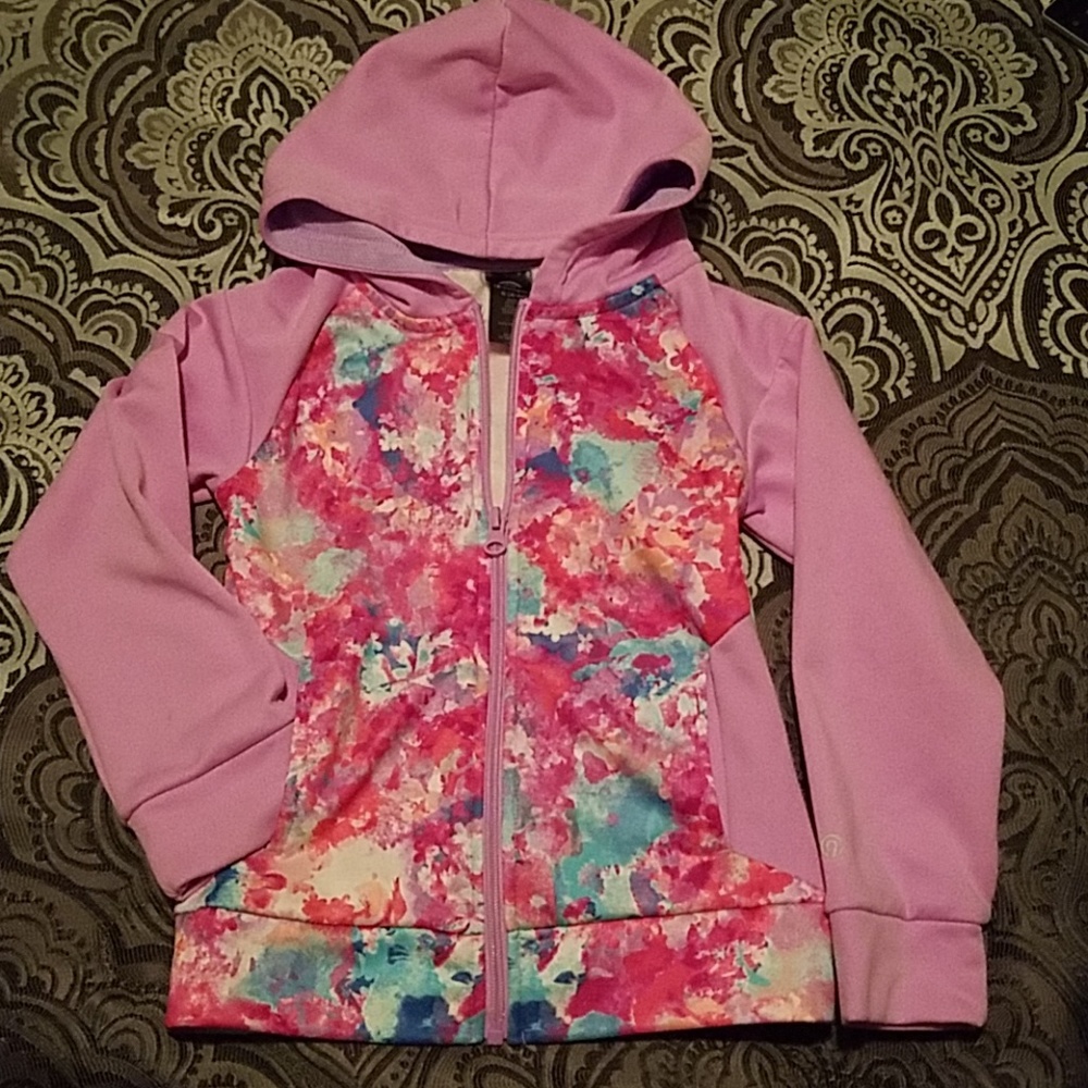 Girl's lightweight purple/watercolor jacket/hoodie